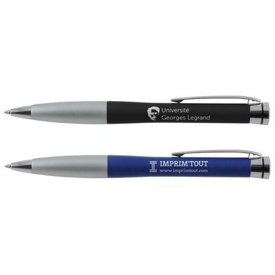 Stylo en Laiton Torsadé avec Grip Argenté - Famille