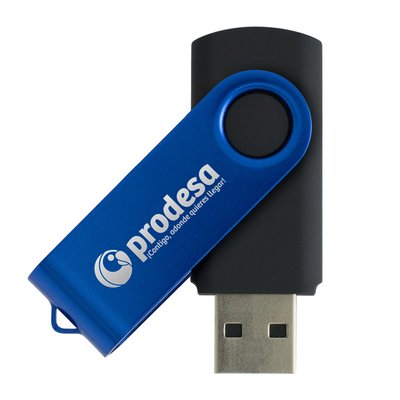 Usb De Metal Com Revestimento Em Borracha 8GB - Azul