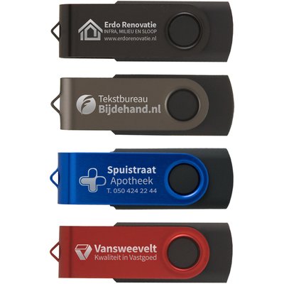 Metalen USB stick met rubber afwerking 4GB - Familie