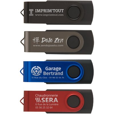 USB 4GB en métal avec finition en caoutchouc - Famille