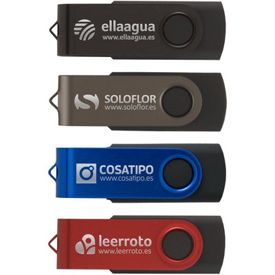 USB metálico con acabado en goma 4GB - Familia