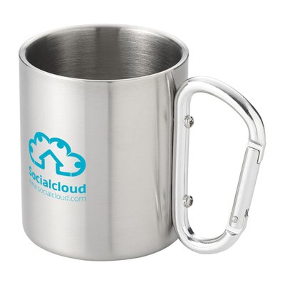 Mug isotherme avec mousqueton Alpes - Argent